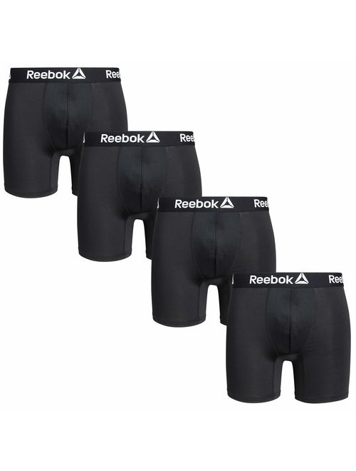 Reebok Men's 4 Pack Performance Boxer Briefs with Comfort Pouch