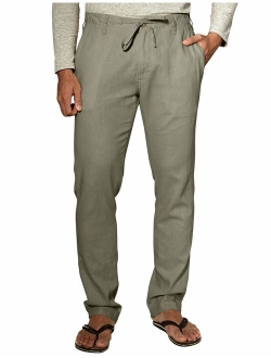 Match Men's Slim Tapered Linen Casual Pants #8059