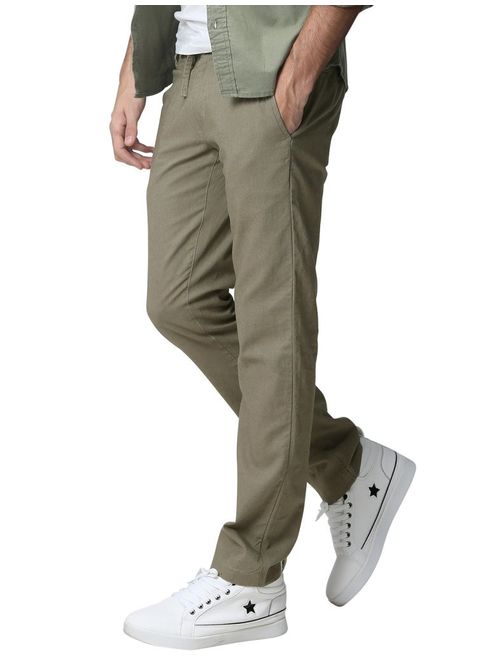 Match Men's Slim Tapered Linen Casual Pants #8059