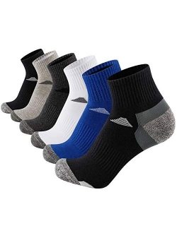 Aserlin Mens Athletic Ankle Socks Performance Cotton Cushioned Colorful Socks for Sports, Running, Training & Hiking 6-Pack