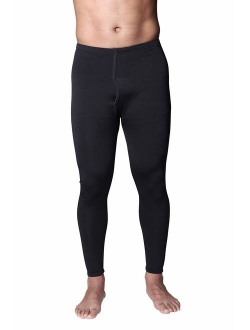 Real Essentials 3 Pack: Men's Thermal Underwear Base Layer Fleece Lined Compression Pants with Functional Fly