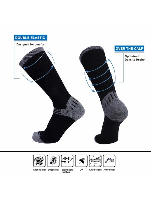 Enerwear 6P Pack Men's Merino Wool Cushion Outdoor Trail Socks