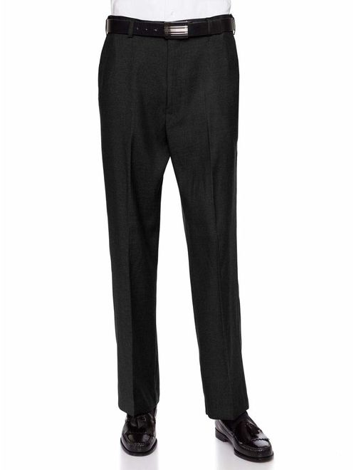 RGM Mens Slim fit Dress Pants Flat-Front - Modern Formal Business Wrinkle Free No Iron