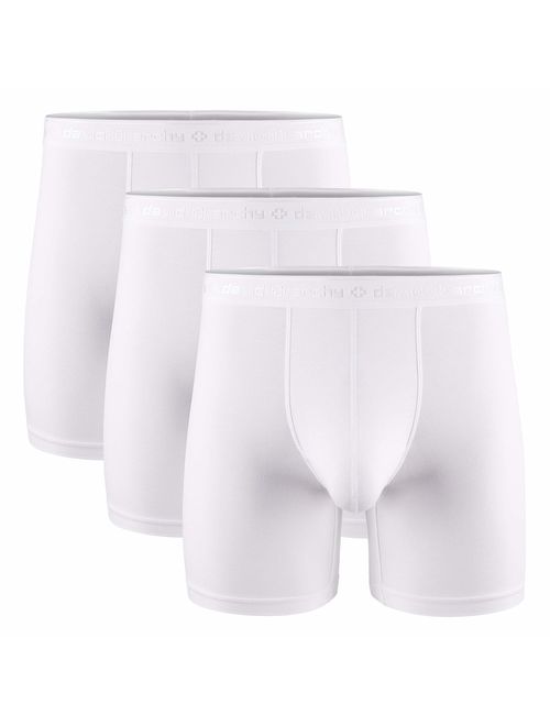 David Archy Men's 3 Pack Underwear Micro Modal Separate Pouches Boxer Briefs with Fly