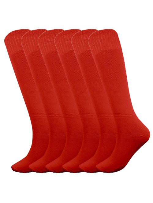 Fitliva Knee High Long Sports Socks Unisex Multicolor 3/6/12 Pairs