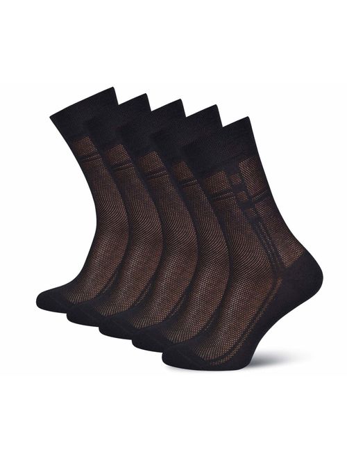 5-pack Men's Ultra thin Breathable Cotton Dress Socks