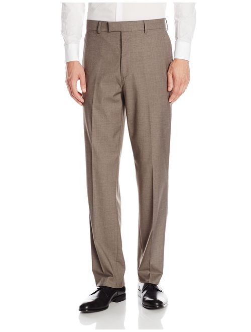 Savane Men's Flat Front Premium Flex Gabardine Dress Pants