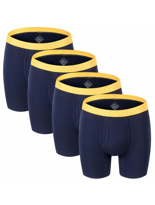 Bamboo Underpants for Men Long Leg Underwear Mens Boxer Briefs Pouch Fly M L XL 2XL 3XL