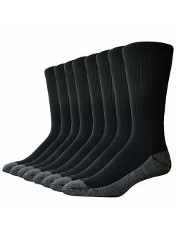 The Sock Crew Mens 8 Pair Pack Crew Socks Work Socks with Cushion Sole, Arch Support and Mesh Ventilation