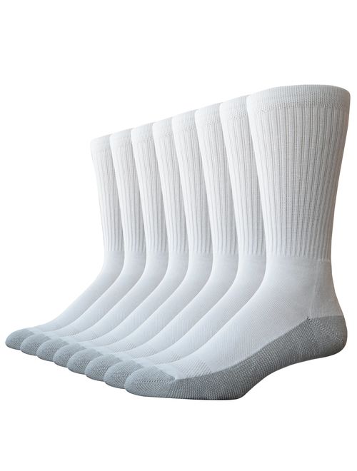 The Sock Crew Mens 8 Pair Pack Crew Socks Work Socks with Cushion Sole, Arch Support and Mesh Ventilation