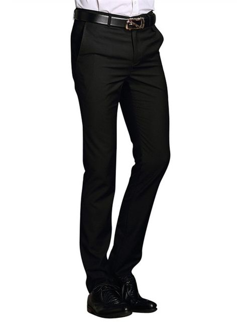 MOGU Mens Slim Fit Flat Front Pant