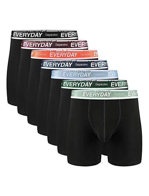 Separatec Men's 7 Pack Cotton Stretch Separate Pouch Colorful Boxer Briefs