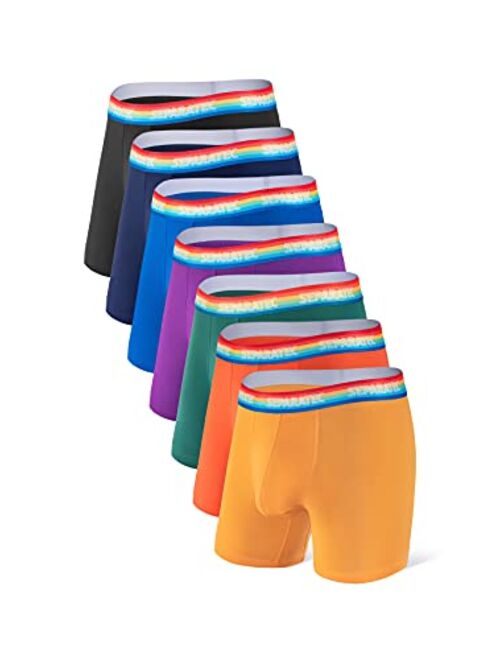 Separatec Men's 7 Pack Cotton Stretch Separate Pouch Colorful Boxer Briefs