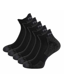 Toes&Feet Men's Anti Odor Quick-Dry Cushion Low-Cut Compression Running Socks