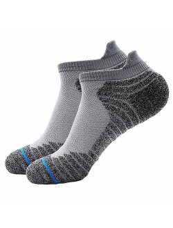 Toes&Feet Men's Anti Odor Quick-Dry Cushion Low-Cut Compression Running Socks