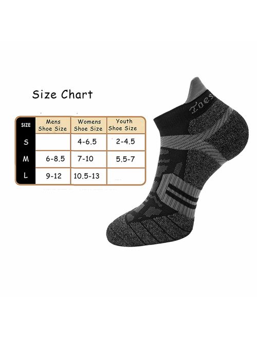 Toes&Feet Men's Anti Odor Quick-Dry Cushion Low-Cut Compression Running Socks