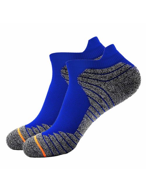 Toes&Feet Men's Anti Odor Quick-Dry Cushion Low-Cut Compression Running Socks