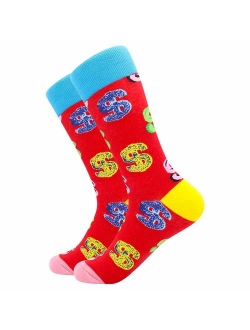 Men's Fun Dress Socks Crew Colorful Funky Fancy Novelty Funny Casual Patterned Socks for Men