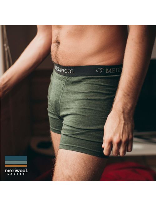 MERIWOOL Mens Boxer Briefs Merino Wool Underwear Base Layer for Men