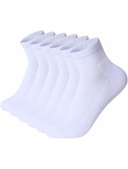 Areke Mens Performance Cotton Cushioned Athletic Ankle Low Cut Socks for Sport Casual 6-Pack