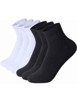 Areke Mens Performance Cotton Cushioned Athletic Ankle Low Cut Socks for Sport Casual 6-Pack