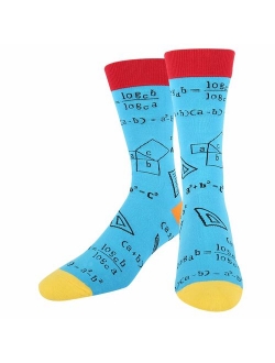 HAPPYPOP Men's Novelty Funny School Socks, Crazy Math Formula Nerdy Genius Socks