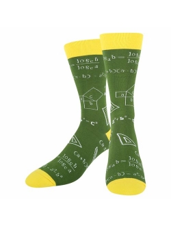 HAPPYPOP Men's Novelty Funny School Socks, Crazy Math Formula Nerdy Genius Socks