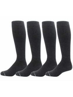 4 Pairs Men's Dr. Motion Athletic Traveler Graduated Compression Knee High Socks