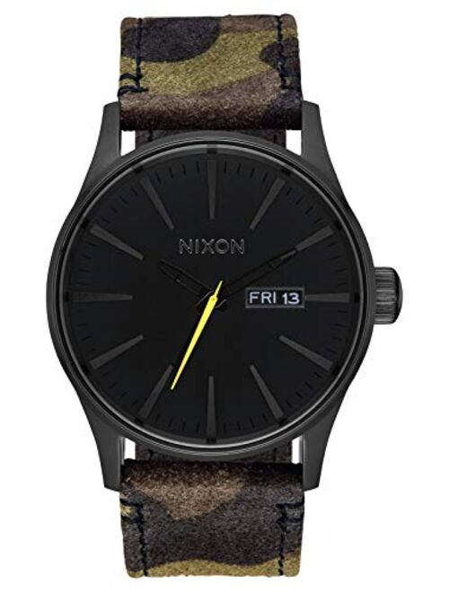 Nixon Men's A105 Sentry 42mm Stainless Steel Leather Quartz Movement Watch