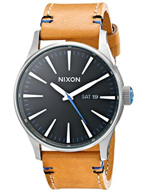 Nixon Men's A105 Sentry 42mm Stainless Steel Leather Quartz Movement Watch