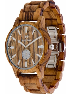 Wooden Watch for Men Maui Kool Kaanapali Collection Analog Large Face Wood Watch Bamboo Gift Box