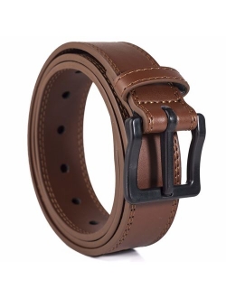 ITAY Metal Free Leather Belt - 34 mm - Hypoallergenic - Airport Friendly Nickel Free Strong New Buckle