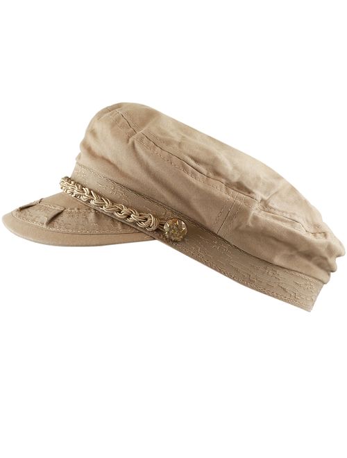 The Hat Depot Unisex Cotton Yachting Style Sailing Greek Fisherman Cap hat