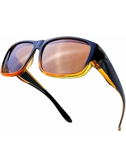 The Fresh High Definition Polarized Wrap Around Shield Sunglasses for Prescription Glasses - Leather Eyeglasses Case