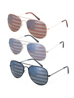 Shaderz Aviator USA America American Flag Sunglasses - Great Accesory for 4th of July