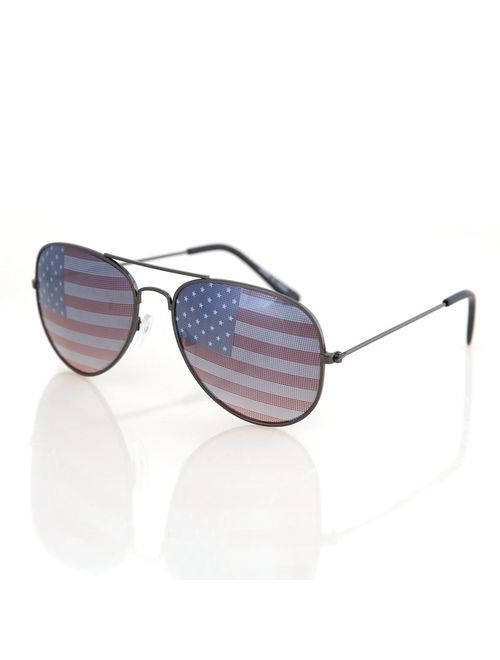 Shaderz Aviator USA America American Flag Sunglasses - Great Accesory for 4th of July