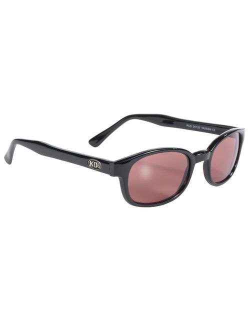 Pacific Coast Original KD's Biker Sunglasses (Black Frame/Rose Colored Lens)