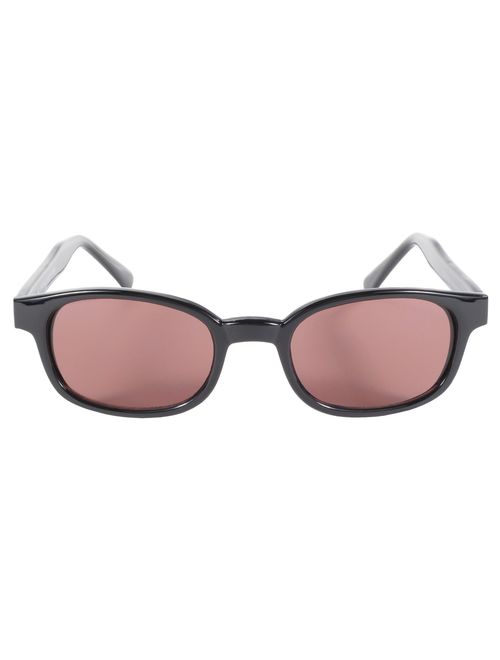 Pacific Coast Original KD's Biker Sunglasses (Black Frame/Rose Colored Lens)