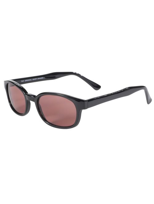 Pacific Coast Original KD's Biker Sunglasses (Black Frame/Rose Colored Lens)