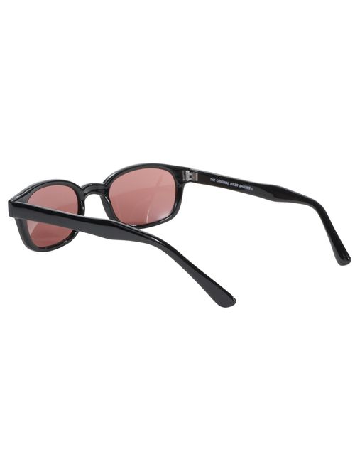 Pacific Coast Original KD's Biker Sunglasses (Black Frame/Rose Colored Lens)