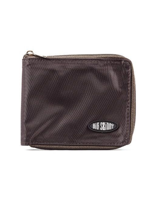 Big Skinny Men's Zippered Bi-Fold Slim Wallet, Holds Up to 25 Cards