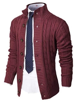 H2H Mens Casual Slim Fit Cardigan Sweater Knitted Thermal Button Down Closure