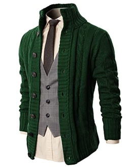 H2H Mens Casual Slim Fit Cardigan Sweater Knitted Thermal Button Down Closure