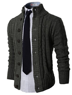 H2H Mens Casual Slim Fit Cardigan Sweater Knitted Thermal Button Down Closure