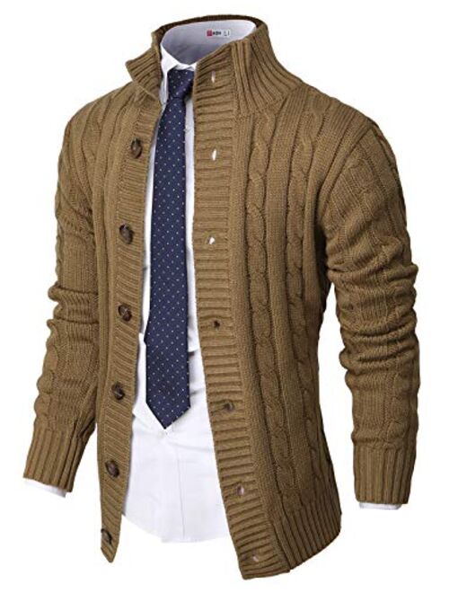 H2H Mens Casual Slim Fit Cardigan Sweater Knitted Thermal Button Down Closure