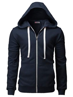 H2H Mens Casual Slim Fit Hoodie Zip-Up Long Sleeve Active Jackets