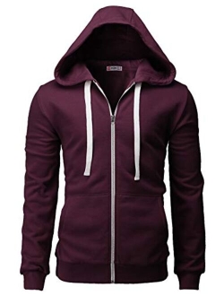 H2H Mens Casual Slim Fit Hoodie Zip-Up Long Sleeve Active Jackets