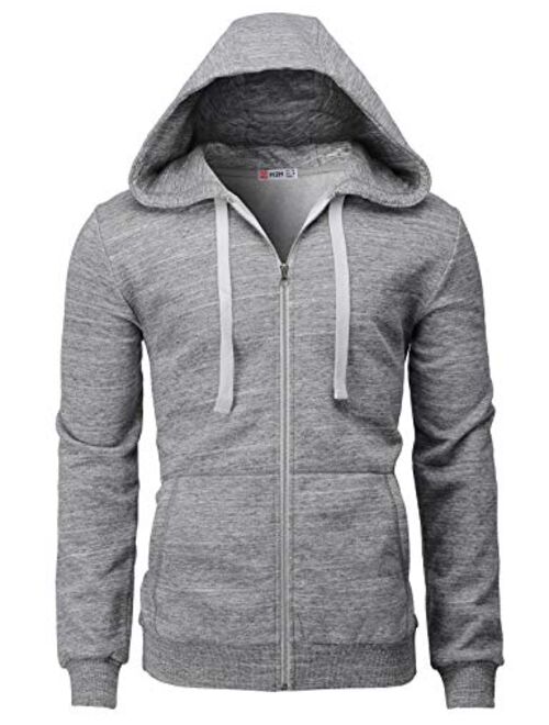 H2H Mens Casual Slim Fit Hoodie Zip-Up Long Sleeve Active Jackets