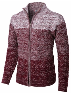 H2H Mens Casual Slim Fit Knitted Cardigan Zip-up Long Sleeve Thermal with Twisted Pattern