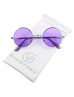 ShadyVEU Retro John Lennon Style Sunglasses Round Colorful Tint Groovy Hippie Wire Shades